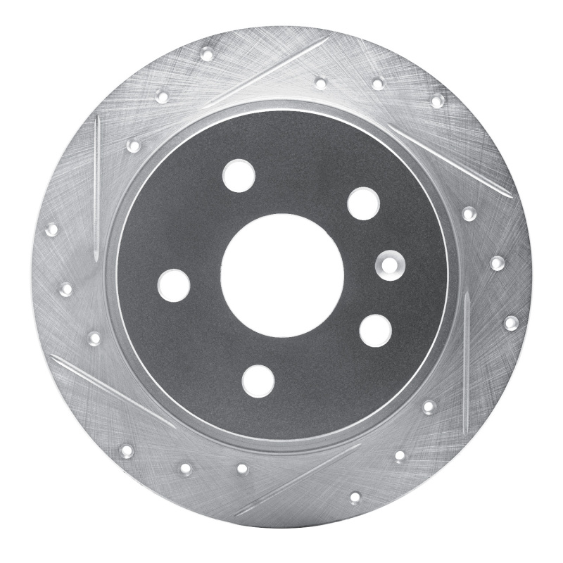 Buick LaCrosse Brake Rotor (1) - Rear Left - R1 Concepts - Drilled & Slotted - Silver - `11-`16
